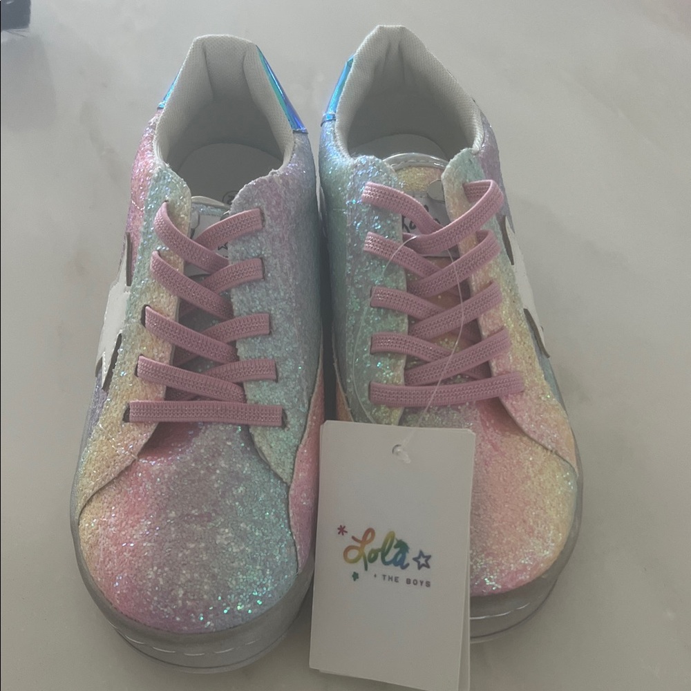 Lola + The Boys Sparkly Multicolor Girls Sneakers NWT